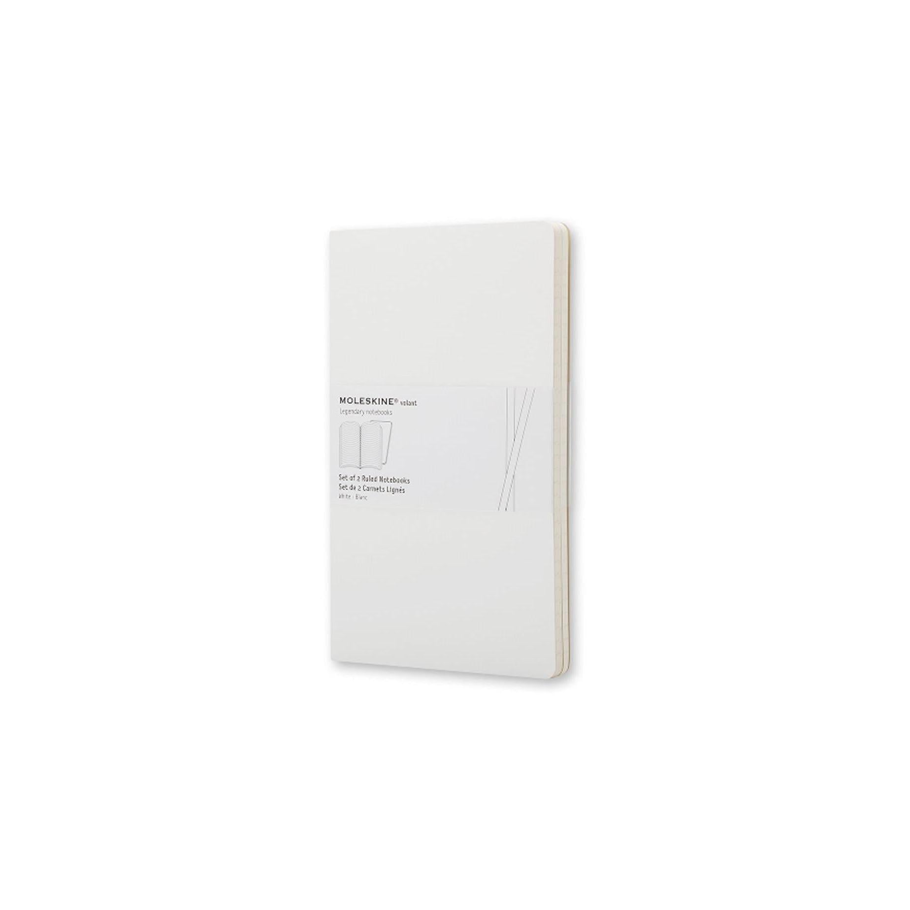 2 Lined Notebooks - Pocket - White
