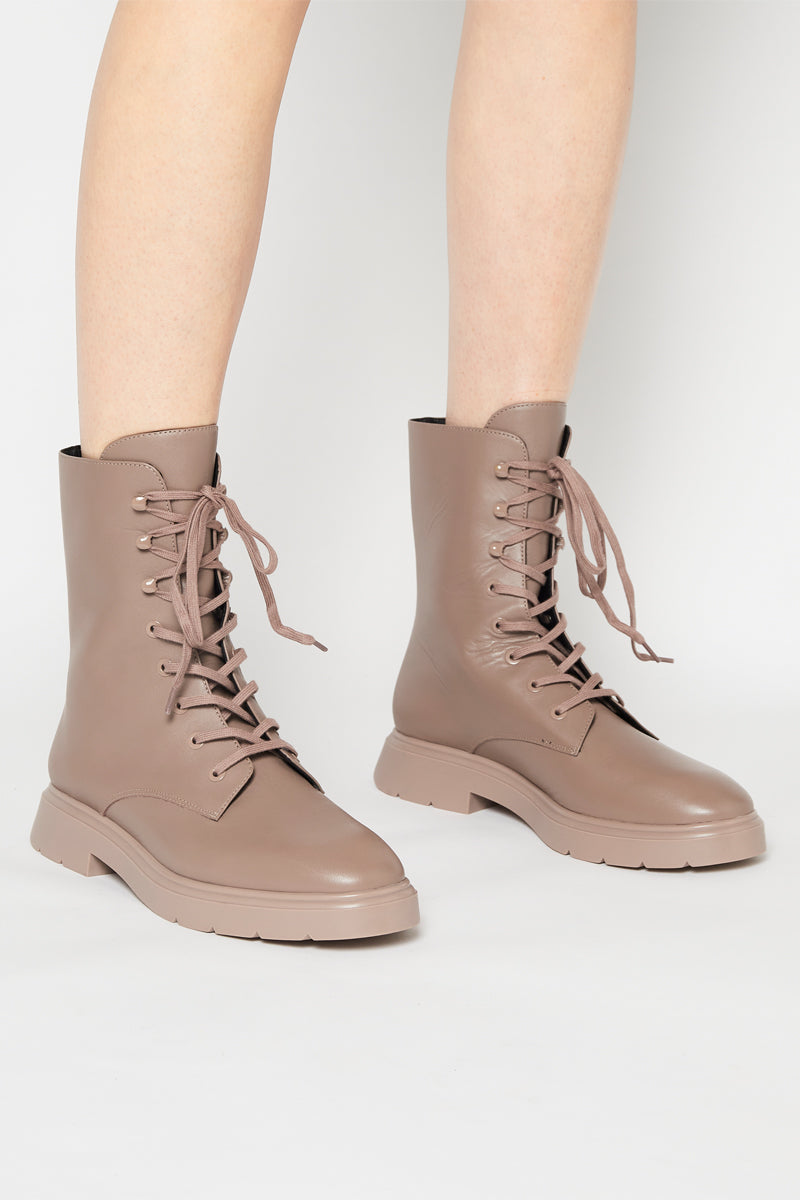 Mckenzee Leather Ankle Boots - Taupe