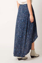 Long Asymmetrical Printed Skirt - Calgari