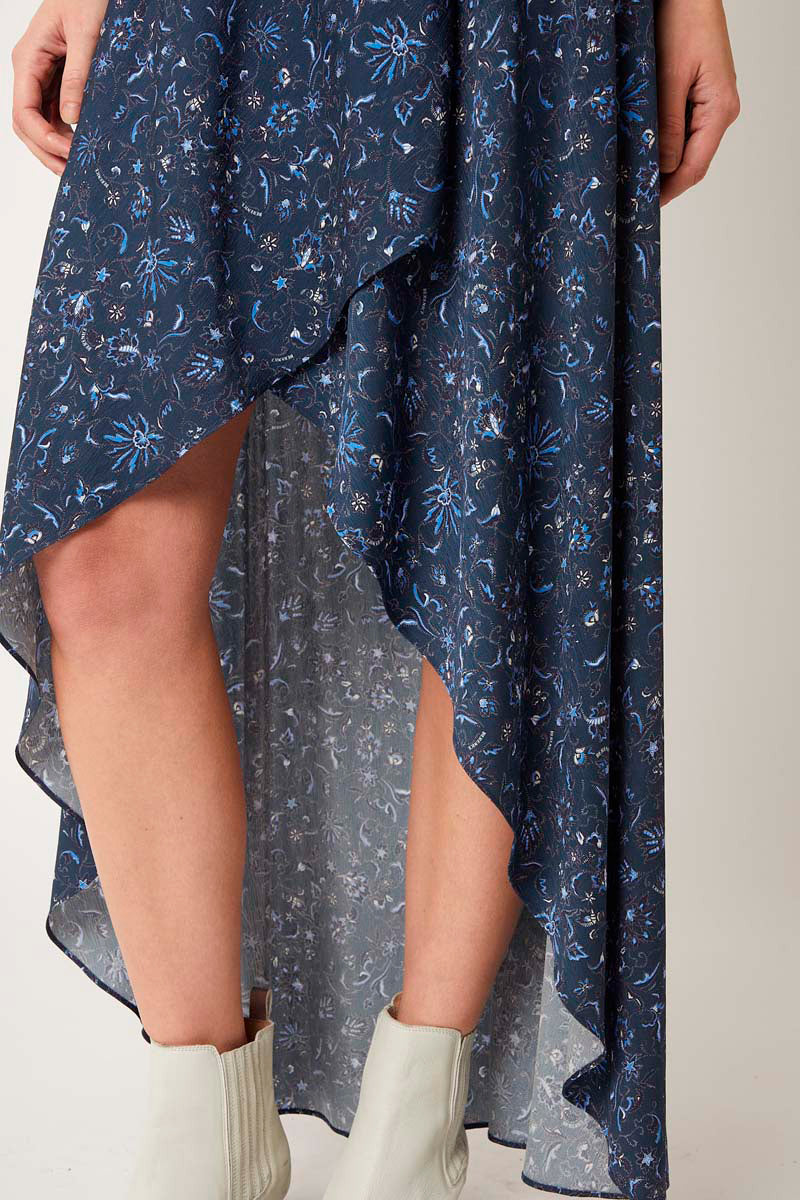 Long Asymmetrical Printed Skirt - Calgari