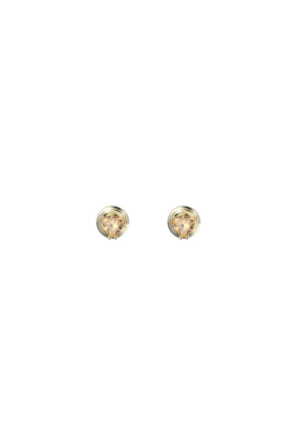 Swarovski - Pendientes de botón Stilla chapados en oro amarillo y circonita