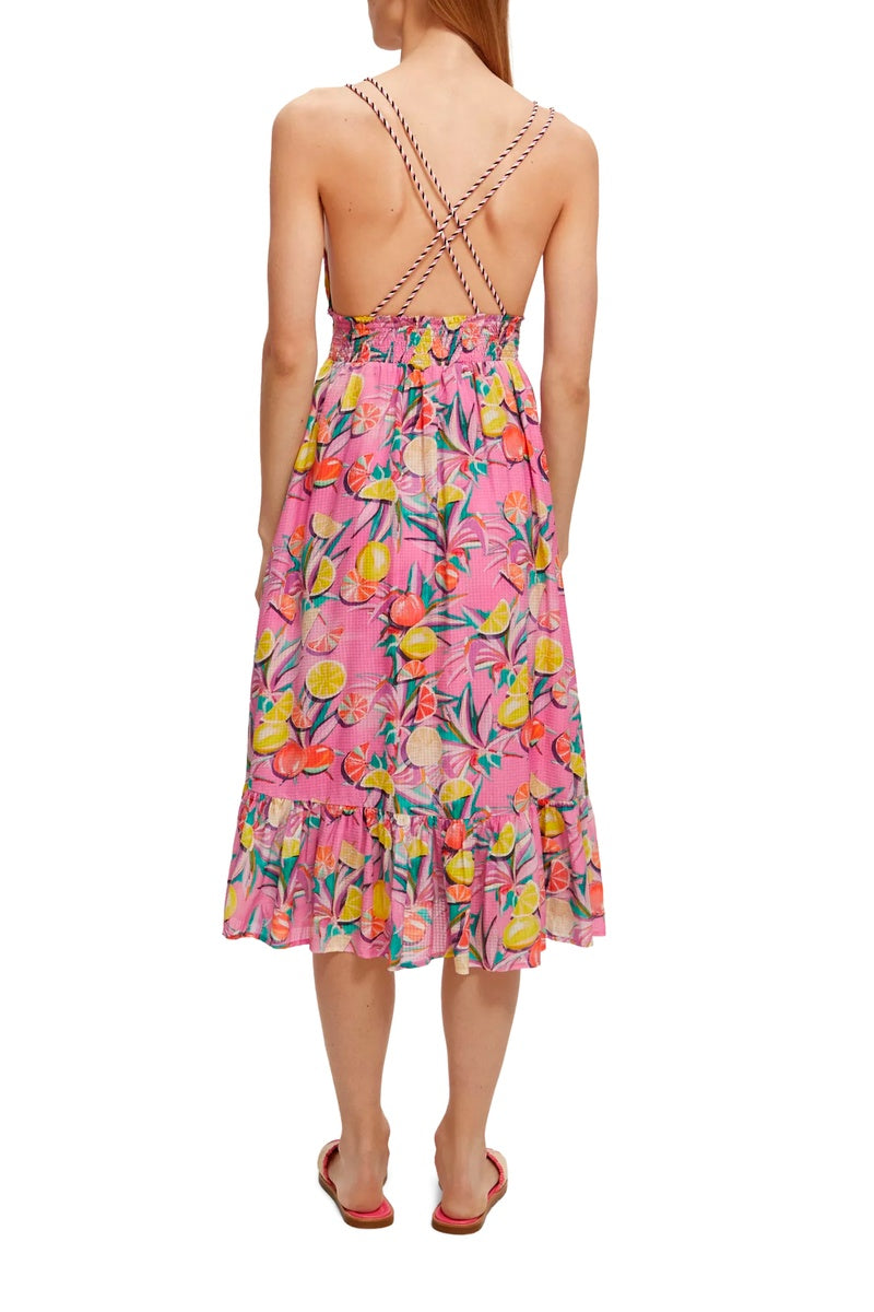 Vestido largo fucsia - Mujer