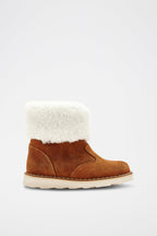 Fur-Lined Nubuck and Sheepskin Boots - Camel - Boy