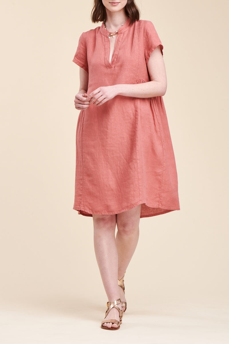 La Fée Maraboutée - Robe Trapèze En Lin Peroni Saumon