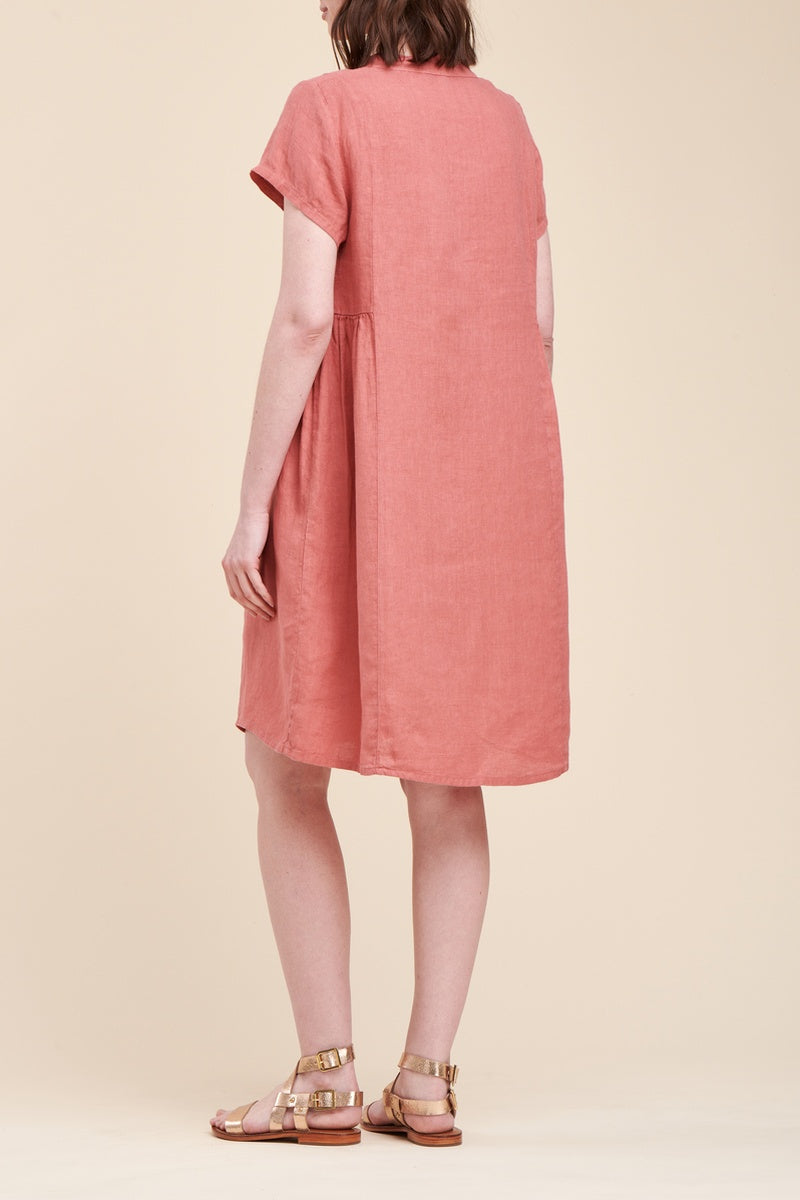 La Fée Maraboutée - Robe Trapèze En Lin Peroni Saumon