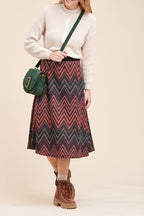 La Fée Maraboutée - Rabana Green High-Waist Midi Skirt