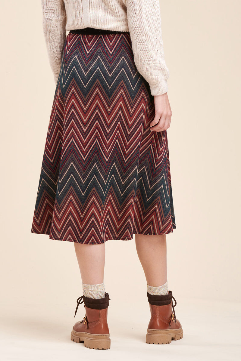 La Fée Maraboutée - Rabana Green High-Waist Midi Skirt