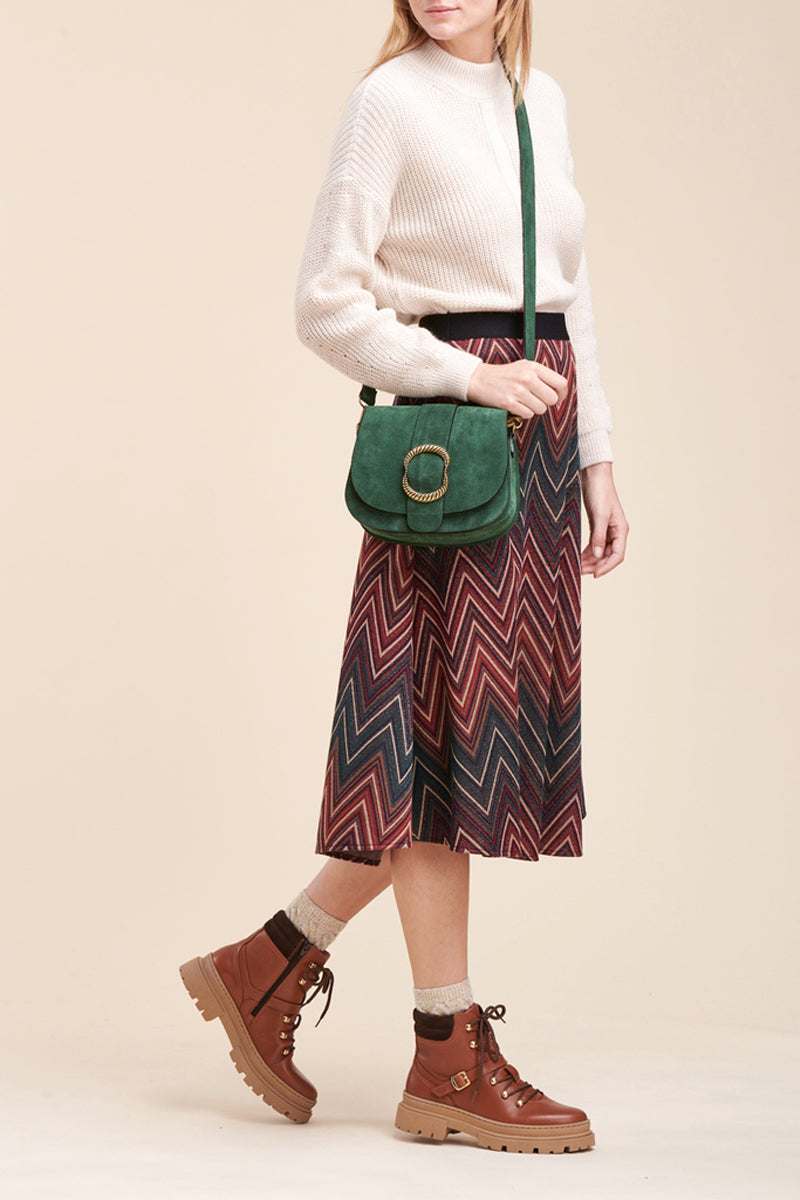 La Fée Maraboutée - Rabana Green High-Waist Midi Skirt