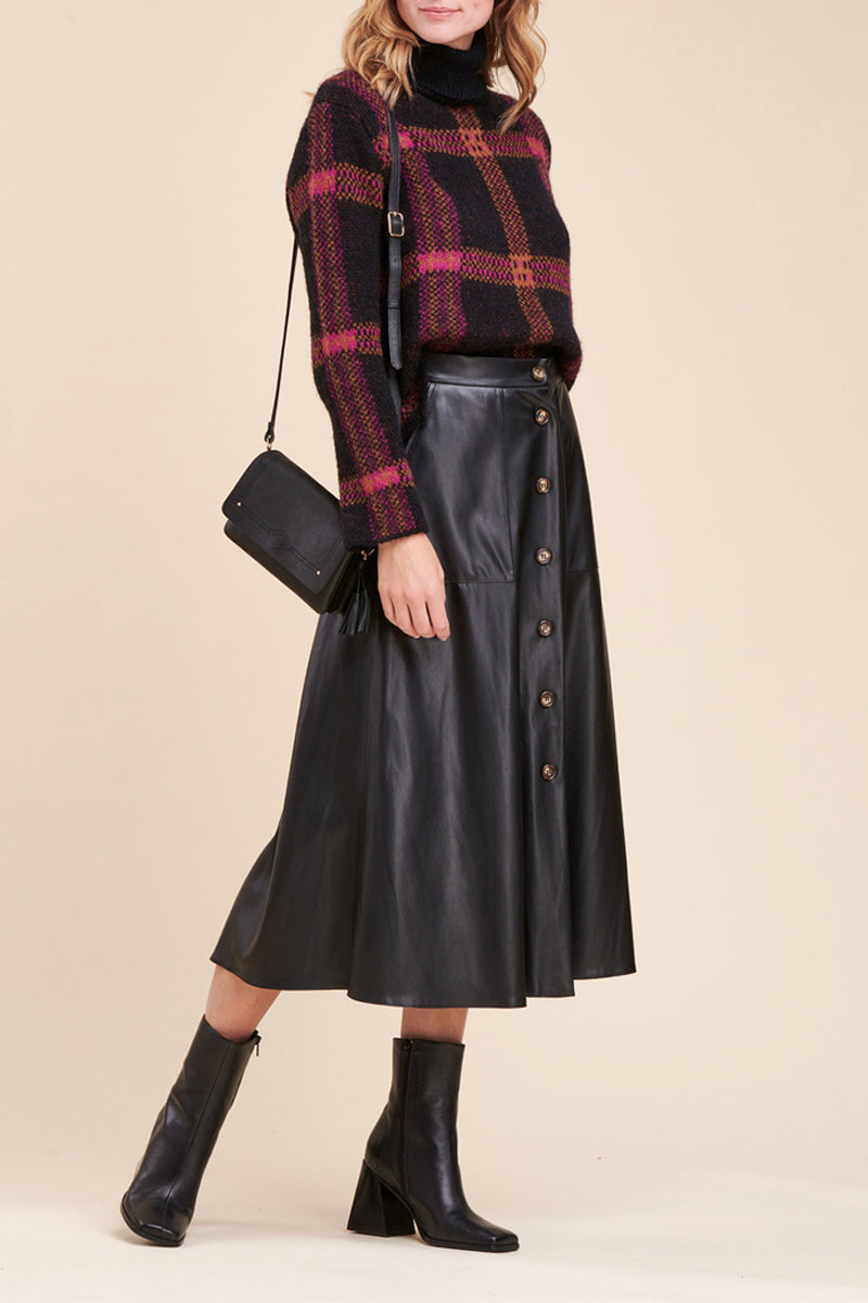 La Fée Maraboutée - Ramure High-Waist Midi Skirt Black