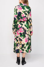 La Fée Maraboutée - Robe Midi Calvia Vert Et Rose