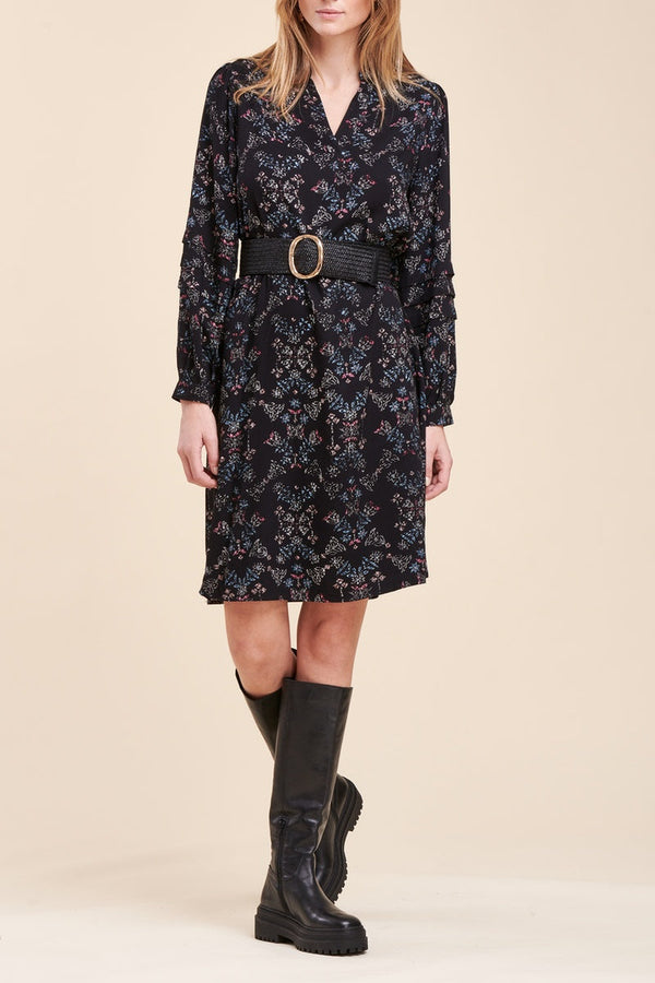 La Fée Maraboutée - Robe Droite Romane Noir