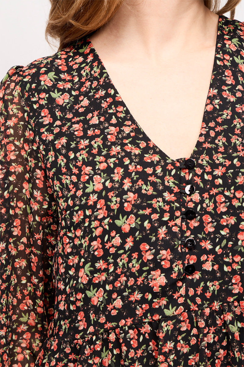La Fée Maraboutée - Blouse Rania Noir Et Rouge