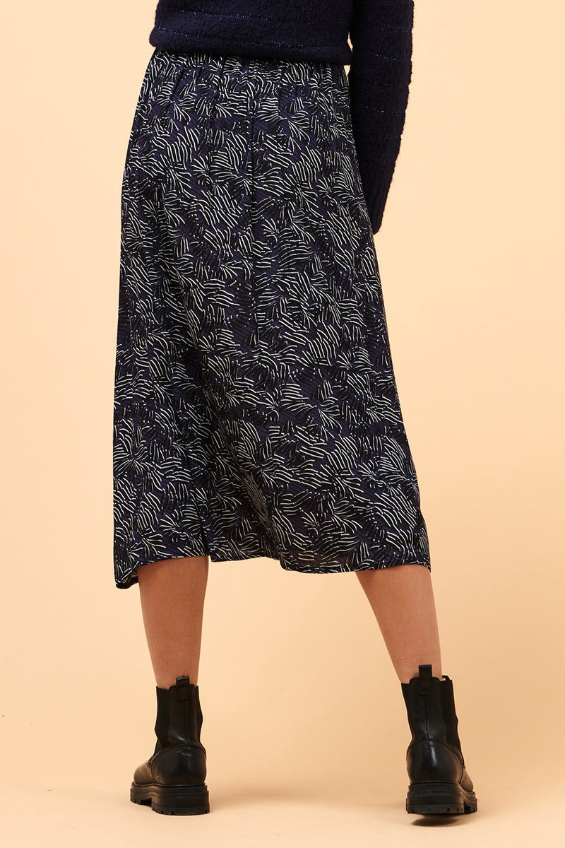 La Fée Maraboutée - Cisma Navy And Ecru Midi Skirt