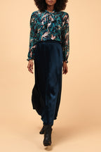 La Fée Maraboutée - Blusa De Seda Anemone Turquesa Y Rosa