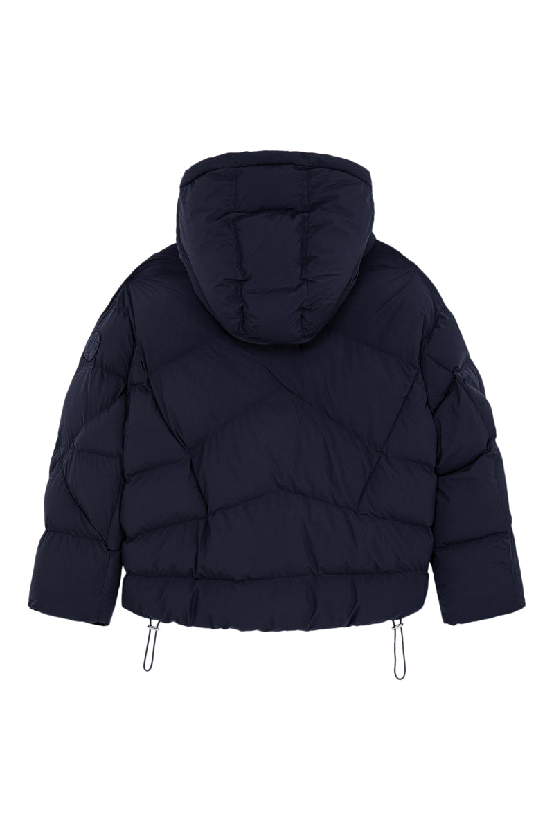 Navy Blue Hood Puffer Jacket - Unisex