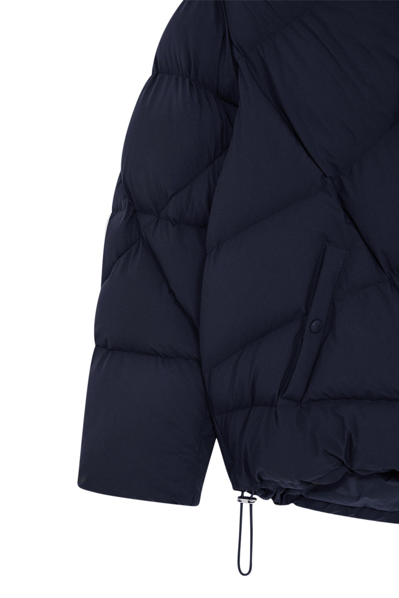 Navy Blue Hood Puffer Jacket - Unisex