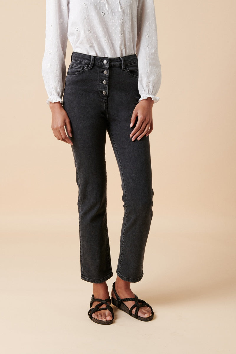 Straight-Leg Jean in Organic Cotton - Black