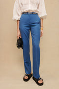 High-Waisted Trousers - Cobalt Blue