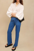 High-Waisted Trousers - Cobalt Blue