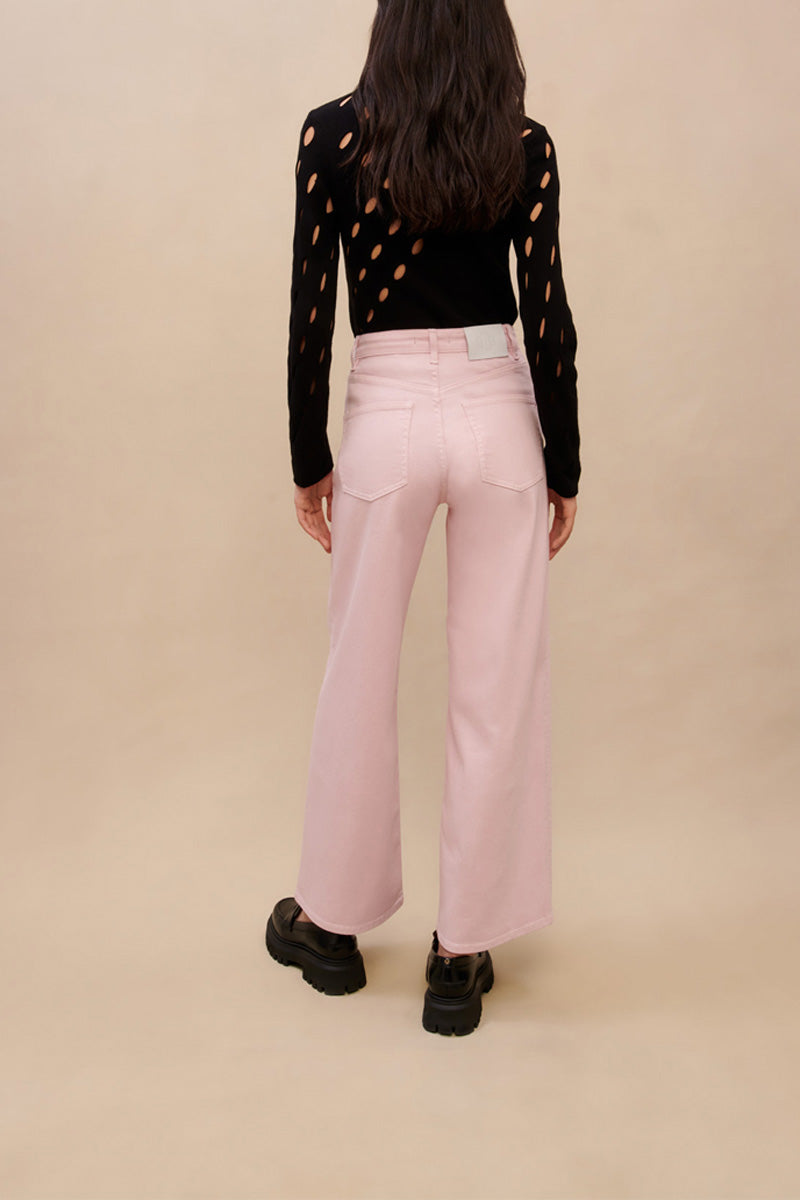 High-Waisted Jeans - Pink