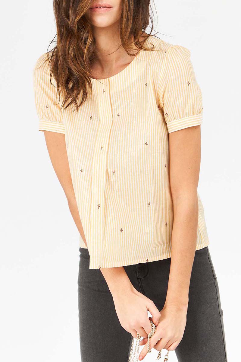 Blouse - Yellow and White