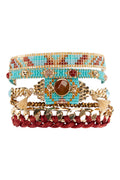 Manschettarmband Guld & Turkos