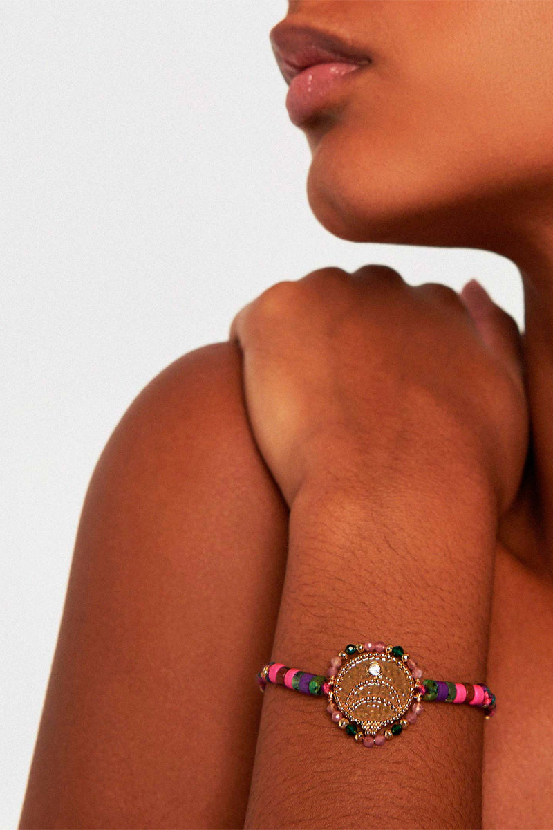 Armband Förgyllt Med Gult Guld - Kvarts, Jade Och Hematiter