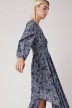 Berenice - Robe Longue Imprimé Smock Taille - Santorini