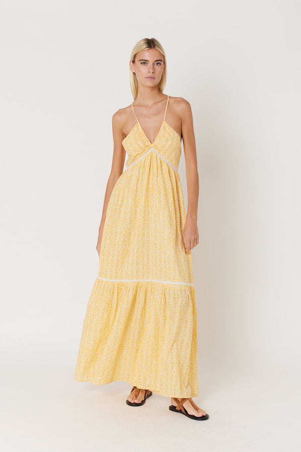Berenice - Robe Longue Bretelle Imprimé - Sunshine