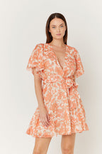 Berenice - Robe Patineuse En Soie - Saumon