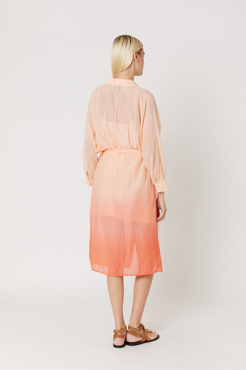 Tie Dye Midi Dress - Brick