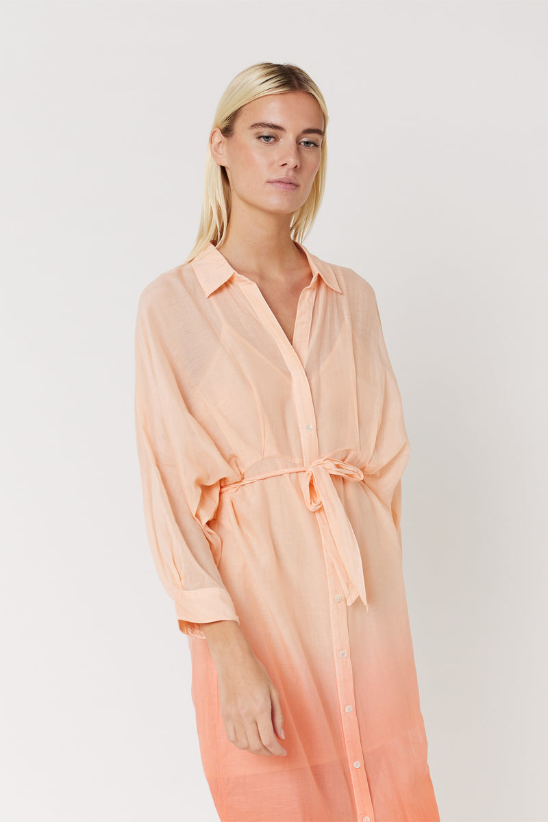 Tie Dye Midi Dress - Brick