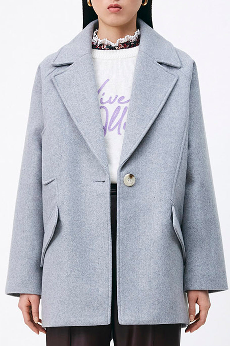 Edwin Wool Coat - Light Grey Marl
