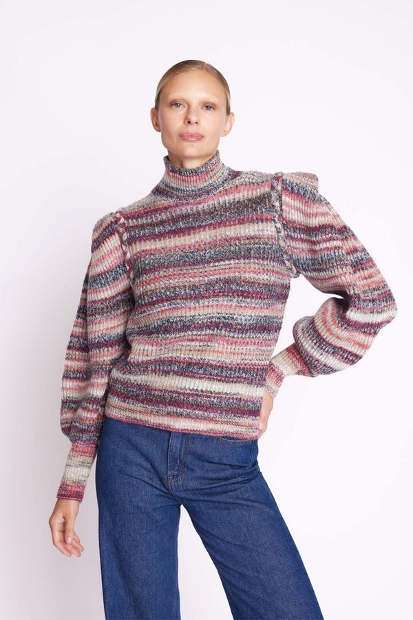 Berenice - Pull Col Rond Manches Plis - Multicolor