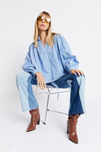Berenice - Flare Patchwork Jeans - Blue