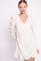 Berenice - Short Gathered Dress - Beige