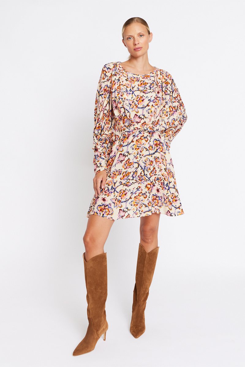 Berenice - Robe Manches Chauves-Souris - Print Frida