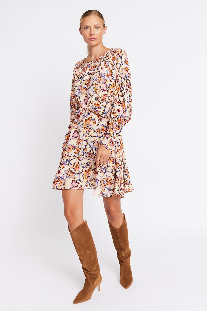 Berenice - Robe Manches Chauves-Souris - Print Frida