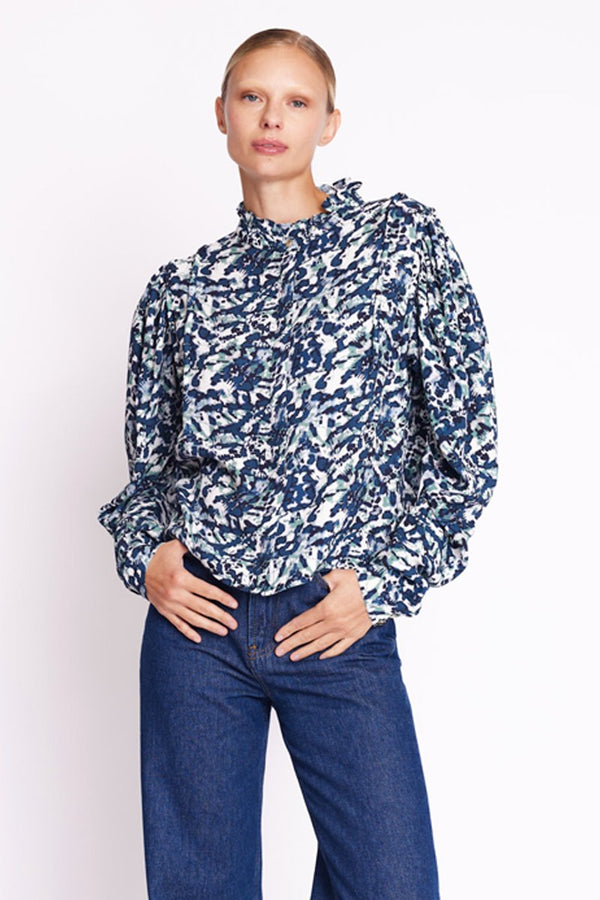 Berenice - Blouse Imprimé Manches Ballons - Dye