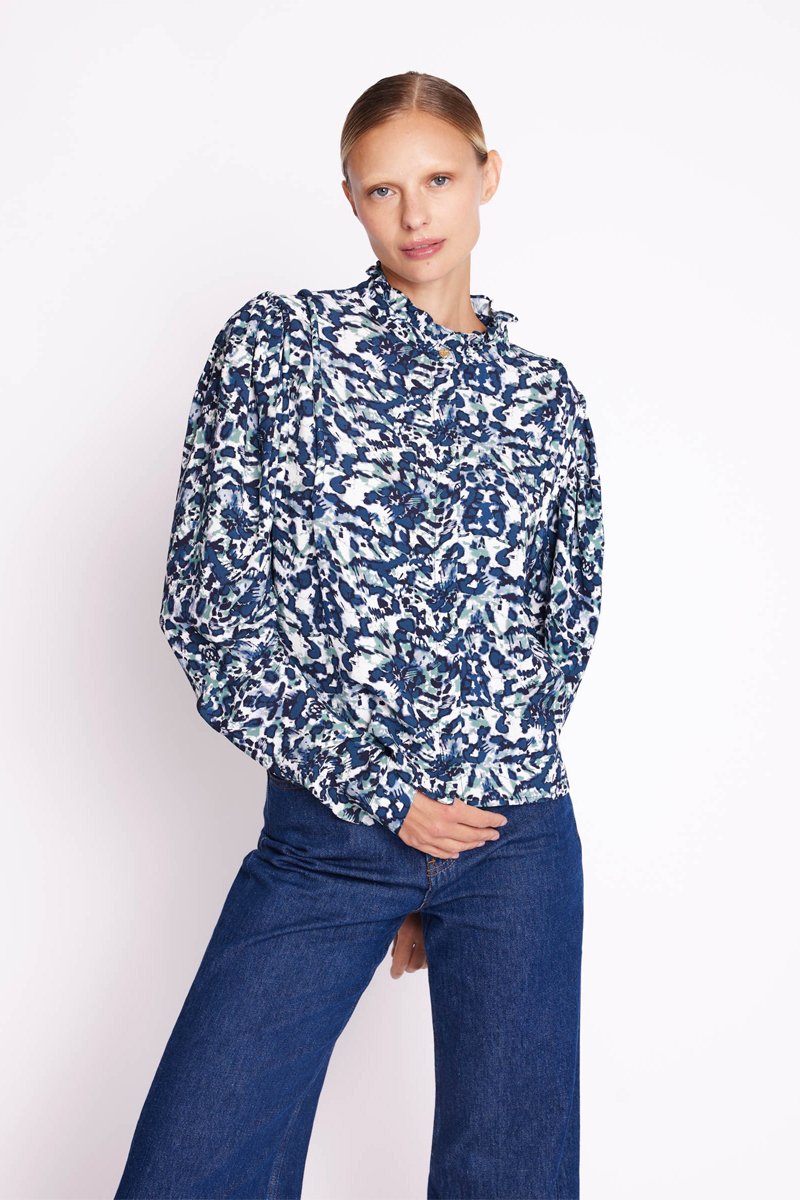 Blouse Imprimé Manches Ballons - Dye