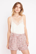 Berenice - Short Taille Haute En Tweed - Red