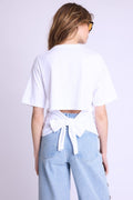 T-Shirt Mc Col Rd Noeud Dos - White
