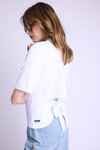 T-Shirt Mc Col Rd Noeud Dos - White