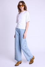 T-Shirt Mc Col Rd Noeud Dos - White