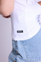 T-Shirt Mc Col Rd Noeud Dos - White