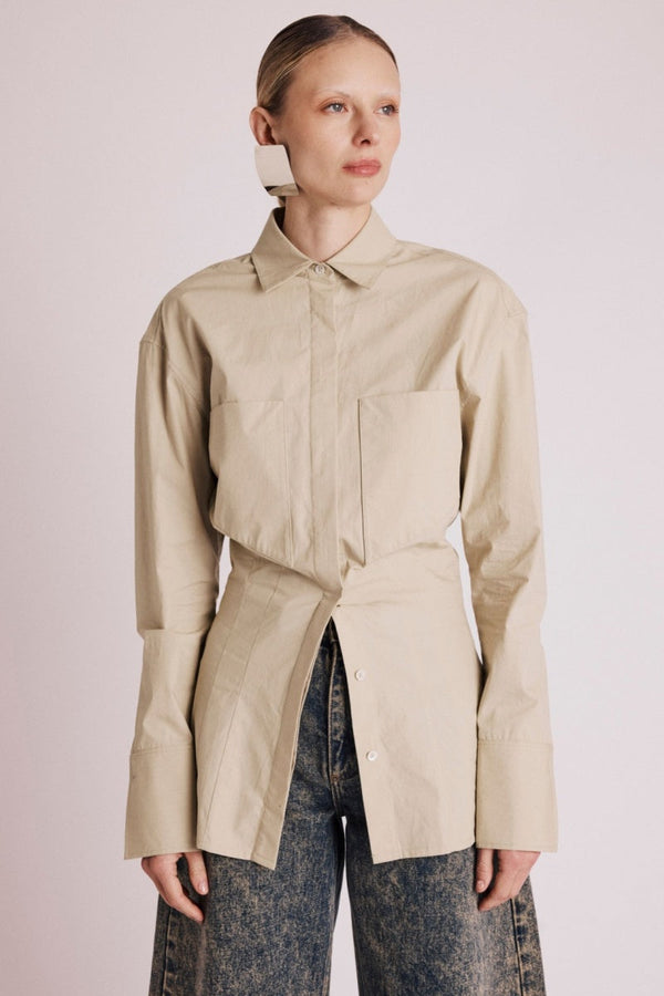 Berenice - Fitted Shirt with Darts - Beige
