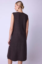 Berenice - Sleeveless Long Dress V-Neck - Brown