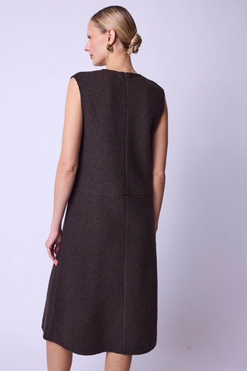 Berenice - Sleeveless Long Dress V-Neck - Brown