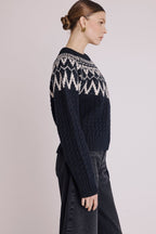 Berenice - Pull Col Rond Ml Jacquard - Blackforest