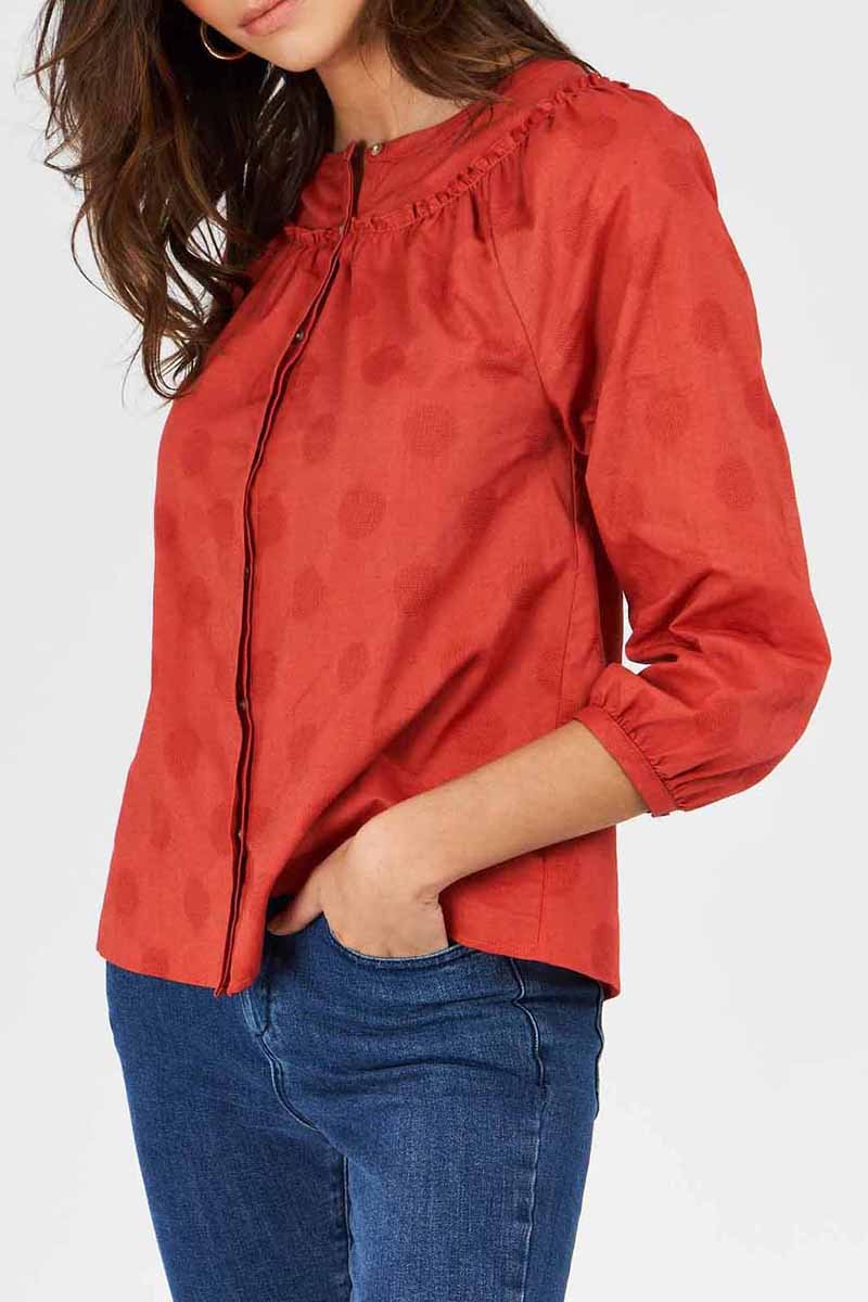 Famosa Blouse - Brick Red